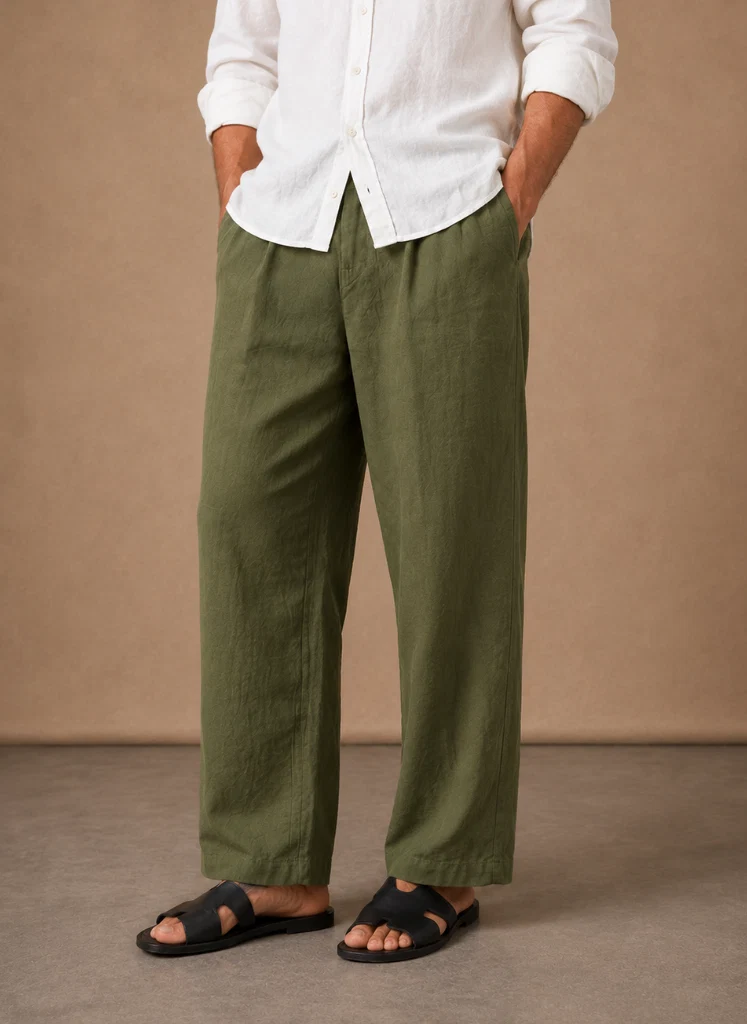 Wide Leg Linen Trousers